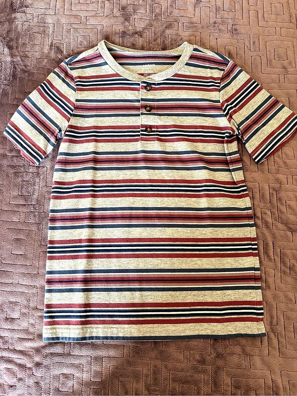 Carter's Striped Short Sleeve Tee in Red & Blue